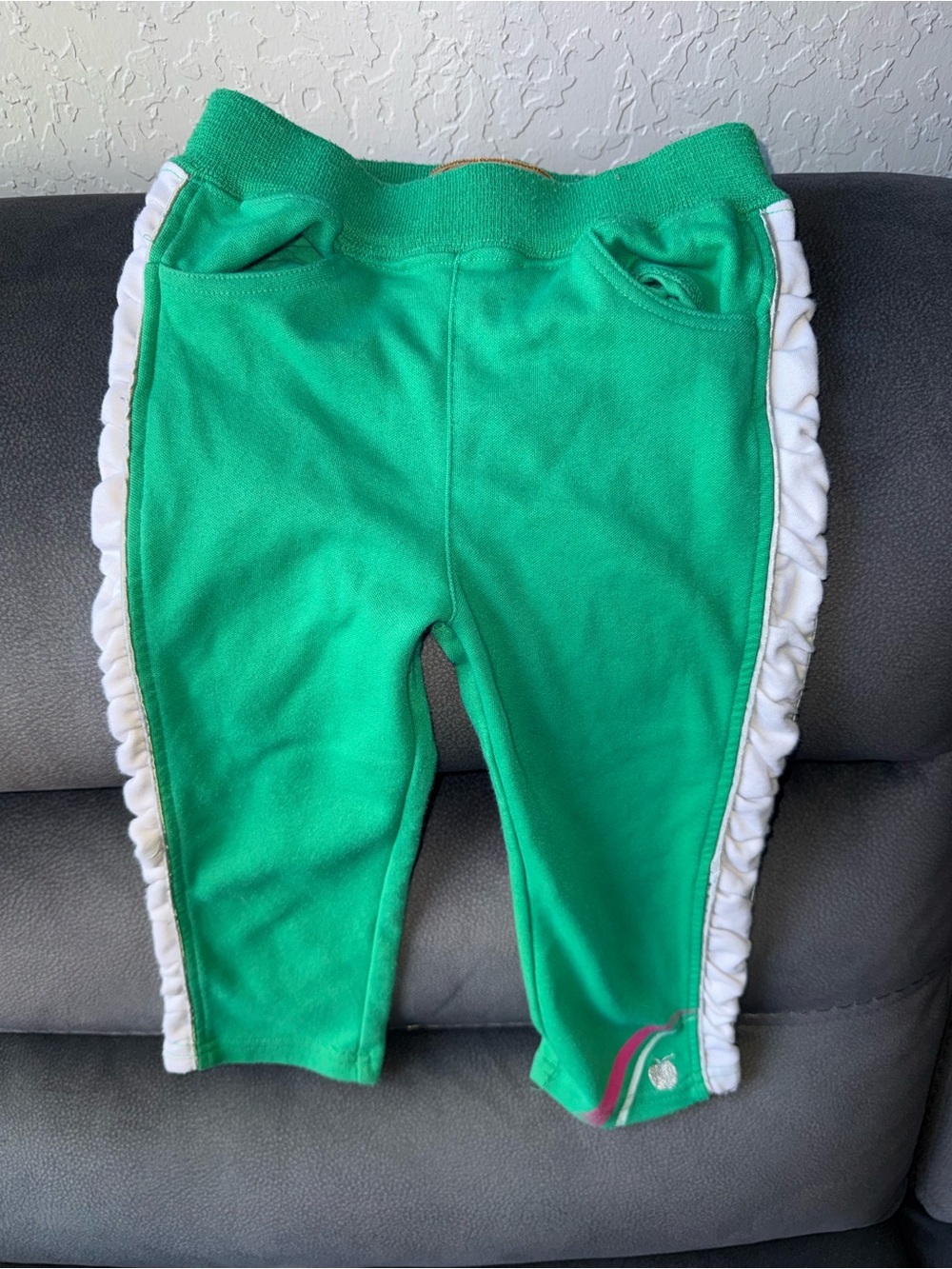 Vintage Y2K Apple Bottoms Green Ruffle Sweatpants 24M